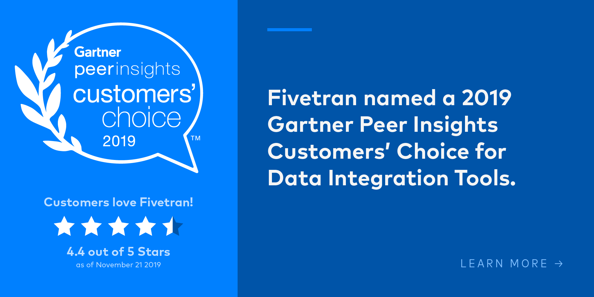 Fivetran named 2019 Gartner Peer Insights Customers’ Choice